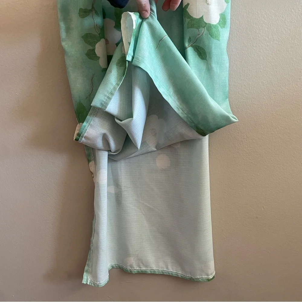 Tie-Neck Floral Midi Dress in Mint Green - Picture 8 of 16